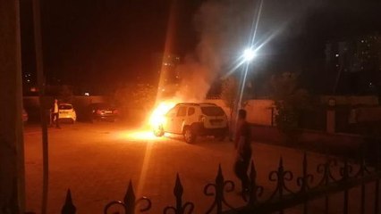 GÜNDÜZ BAKIM YAPTIRDIĞI CİPİ, AKŞAM ALEV ALEV YANDI