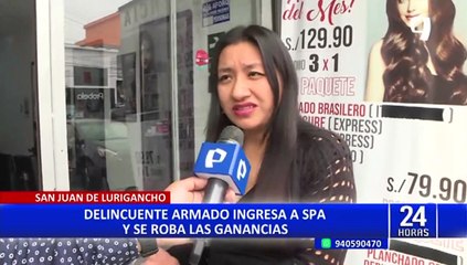 SJL: delincuente ingresa a Spa y roba 4 mil soles