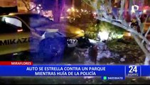 Persecución en Miraflores: sujeto en estado de ebriedad intenta huir de la policía y destruye parque