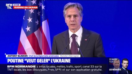 Poutine veut "soumettre" l'Ukraine en la faisant "geler", selon le chef de la diplomatie américaine