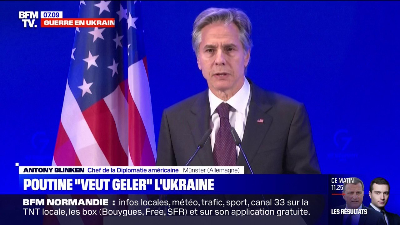 Poutine veut "soumettre" l'Ukraine en la faisant "geler", selon le chef de la diplomatie américaine