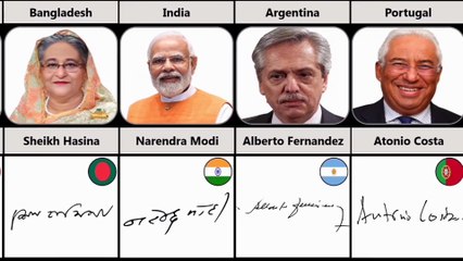 World Leaders Signature From Different Countries