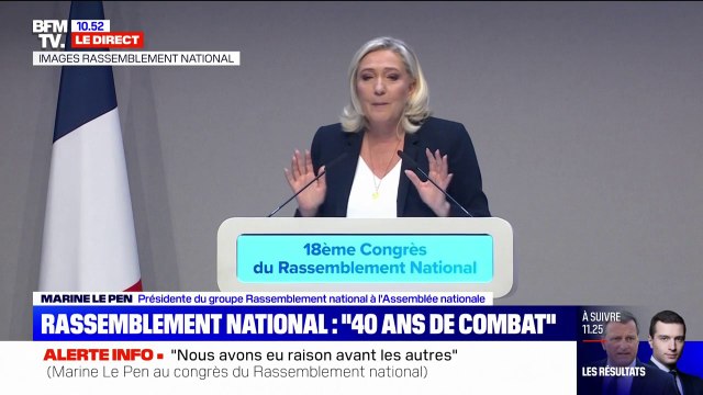 Congrès du RN: Marine Le Pen se félicite d'une force politique autonome