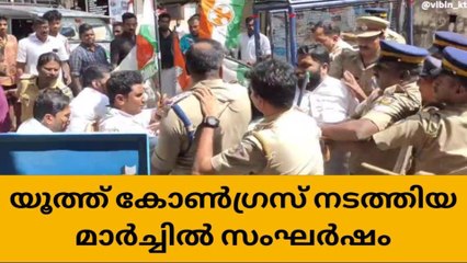 തൃത്താലയിൽ യൂത്ത് കോൺഗ്രസ് മാർച്ചിനിടെ ഉന്തും തള്ളും വാക്കേറ്റവും