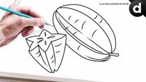 learn to draw star fruit simple and easy