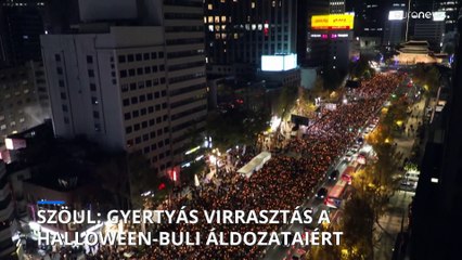 Szöul: gyertyás virrasztás a Halloween-buli áldozataiért