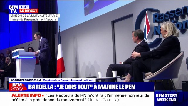 Jordan Bardella rend hommage à Marine Le Pen: Elle m'a fait découvrir la politique, elle m'a donné le goût de l'engagement