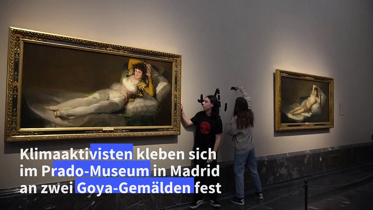 Klimaaktivisten kleben sich in Madrid an Rahmen von Goya-Gemälden fest