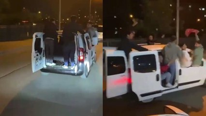 Asker uğurlama konvoyundaki tehlikeli yolculuk kamerada