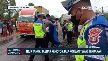 Truk Tangki Tabrak Pemotor, Dua Korban Tewas Usai Terseret dan Terbakar