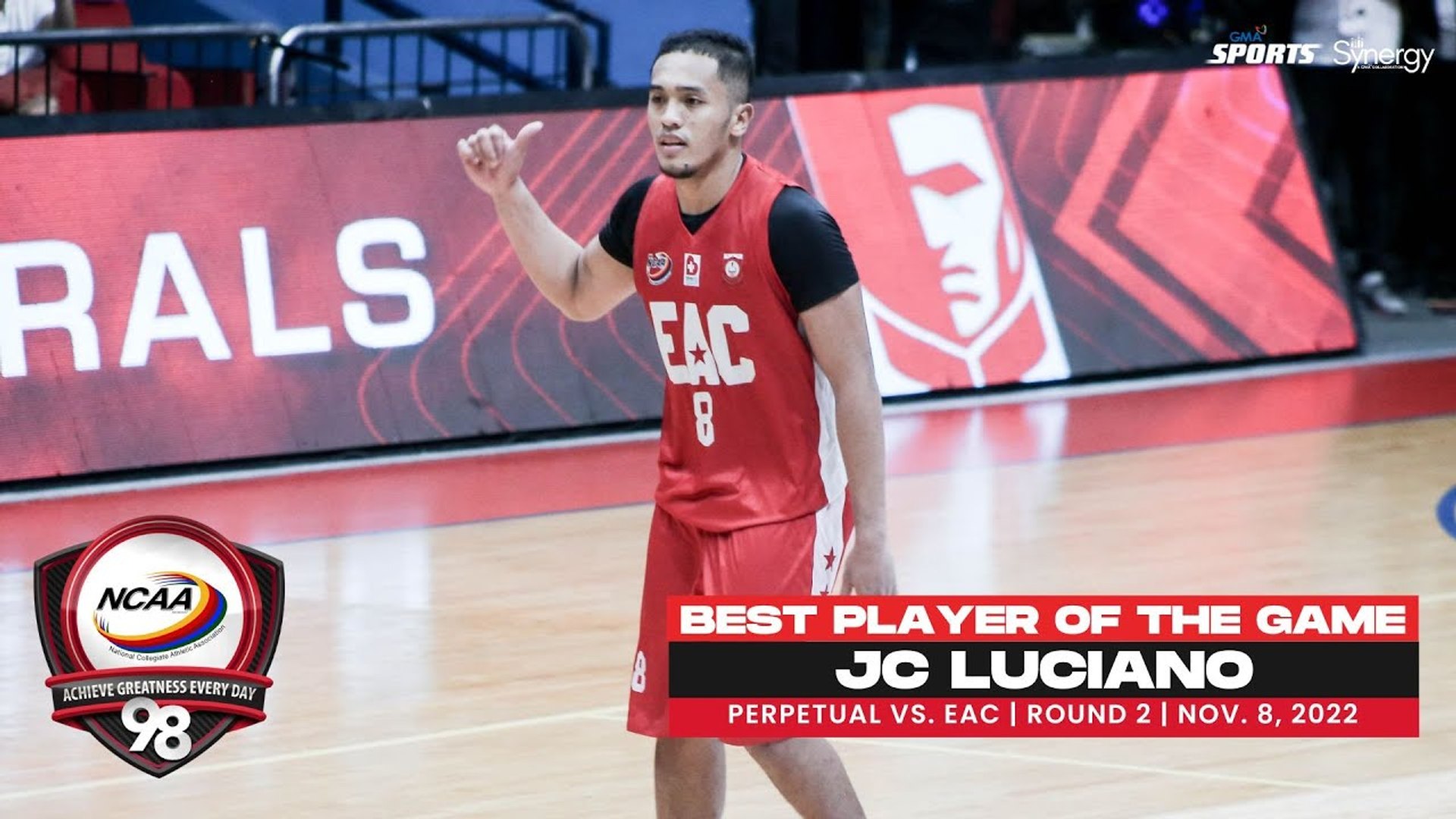 NCAA Season 98 | Best Player: JC Luciano (EAC vs Perpetual) | Men's  Basketball Tournament Round 2 - video Dailymotion