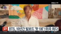 BTS, 10년간 빌보드 '핫 100' 1위곡 최다 보유