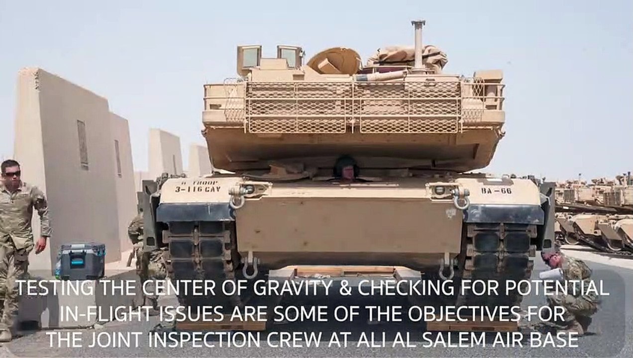 Weighing the M1 Abrams Tank before takeoff.