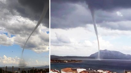 Datça'da dev hortum paniği