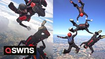 Four British women have won gold at the World Parachuting Championships - with this stunning skydive routine