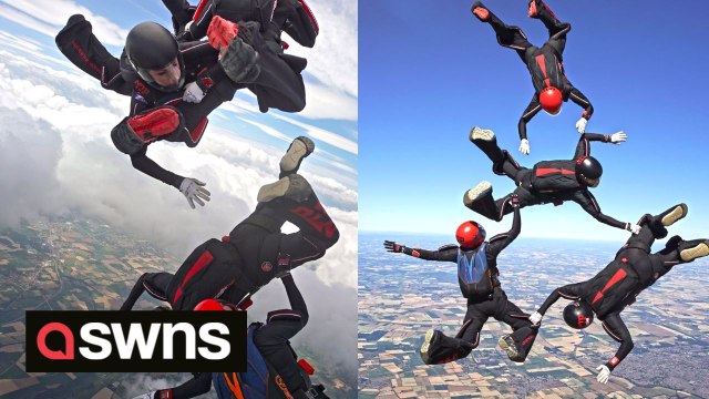 Four British women have won gold at the World Parachuting Championships - with this stunning skydive routine