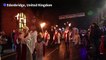 Giant effigy of former UK PM Truss set on fire on Bonfire Night in Kent