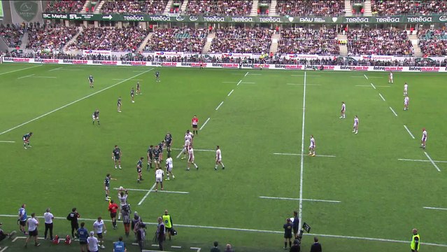TOP 14 - Essai de Yann LESGOURGUES (UBB) - Section Paloise - Union Bordeaux-Bègles - Saison 2022:2023
