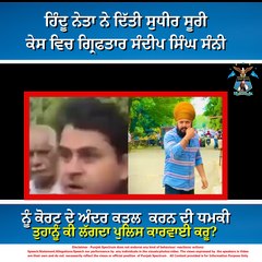 What is your opinion on Statement of Hindu Leader on Sandeep Singh Sunny