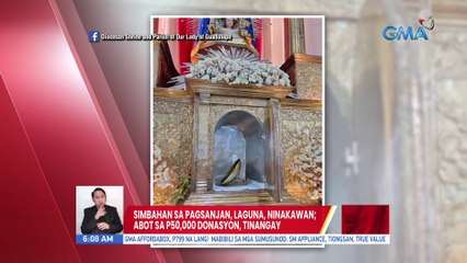 Simbahan sa Pagsanjan, Laguna, ninakawan; Abot sa P50,000 donasyon, tinangay | UB