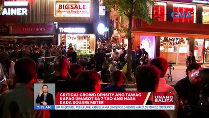 Critical crowd density ang tawag kapag umabot sa 7 tao ang nasa kada square meter | UB