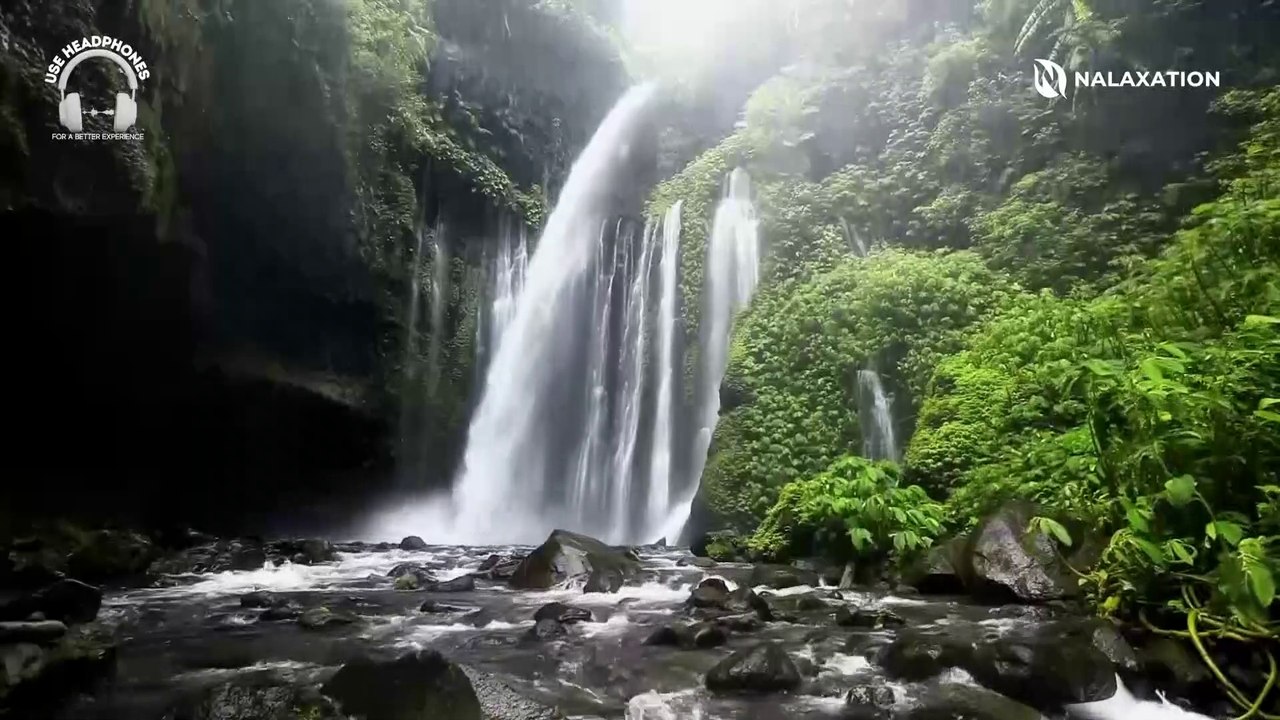1 Hour of Canon in D with Piano and Waterfall Relaxing Music for Kids and Sleeping