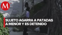 En Morelos, captan a hombre pateando y golpeando a una niña