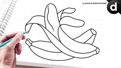 how to draw bananas simple and easy