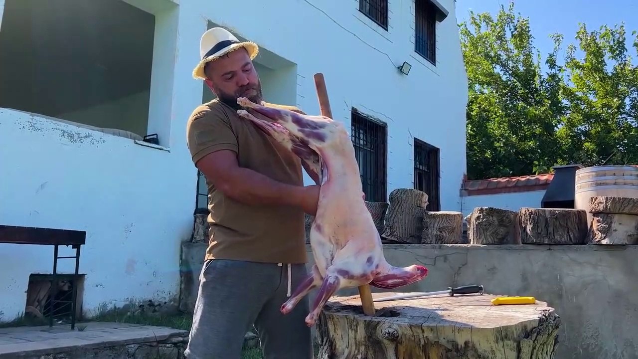 A Whole 20 KG of Lamb Roasted on A Huge Bonfire! Meat melts in the mouth