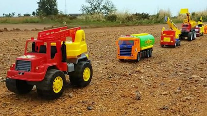 Let's play with Excavator and dump truck toys