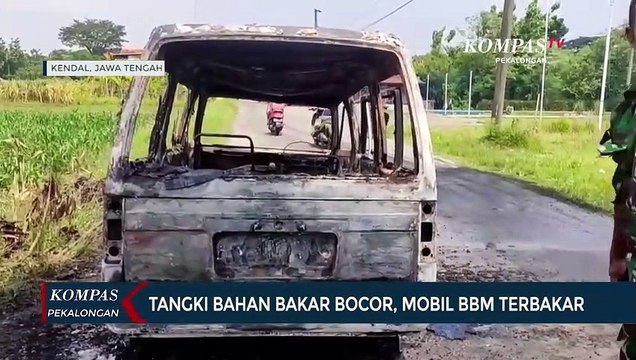 Tangki Bahan Bakar Bocor, Mobil BBM Terbakar