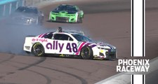 Alex Bowman makes contact with the wall at Phoenix