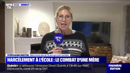 Harcèlement à l'école: la mère d'une jeune fille de 15 ans qui s'est suicidée témoigne sur BFMTV