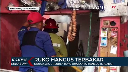 Diduga Arus Pendek Sebuah Ruko Tebakar