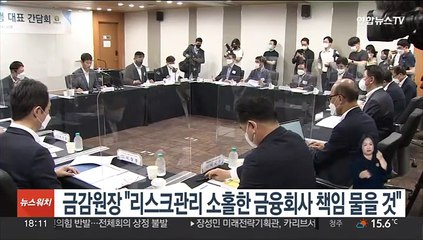 금감원장 "리스크관리 소홀한 금융회사 책임 물을 것"