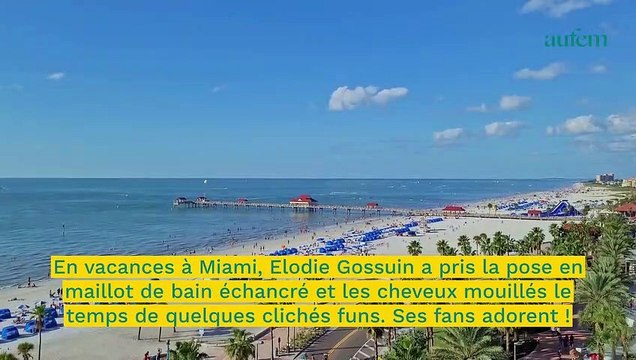 Elodie Gossuin : wet look et maillot de bain sexy, elle joue les naïades à la plage
