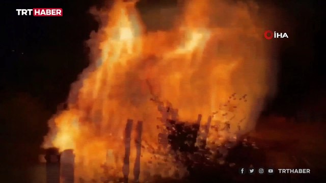 Hakkari'de ot ve saman yangını: 13 ton saman kül oldu