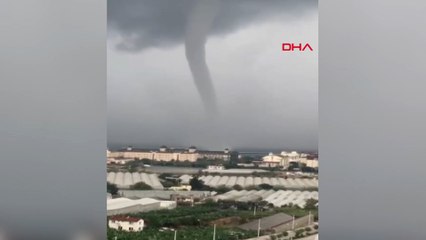 Alanya açıklarında dev hortum kamerada