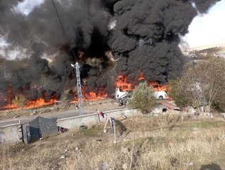 Freni patlayan yolcu otobüsü 2 kamyona çarptı: 7 ölü 2"si ağır 11 yaralı