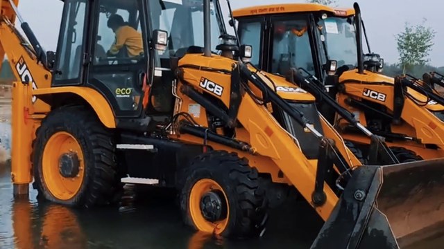 Amazing !! Two JCB Backhoe Machine Washing in River - JCB Operator Cleaning JCB Backhoe Machine