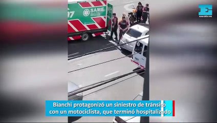 Bianchi protagonizó un siniestro de tránsito  con un motociclista, que terminó hospitalizado