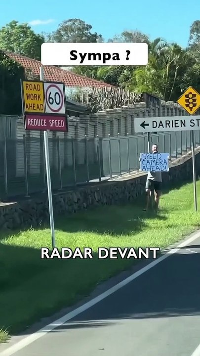 La blague qu'il fait aux automobiliste est bien fun