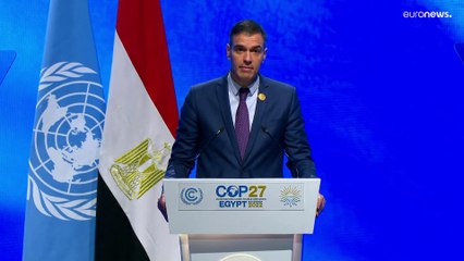 Descargar video: Discurso del presidente del Gobierno de España, Pedro Sánchez, en la cumbre climática COP27