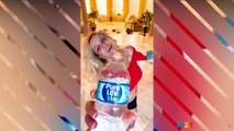 Britney Spears dances while holding a water bottle on Instagram