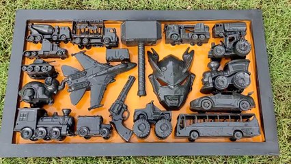 Membersihkan Mainan Mobil Mobilan_ Mobil Monster_ Kereta Api_ School Bus_ Mobil Balap_ Tayo_ Crane