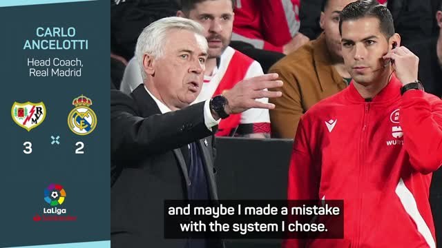 Ancelotti shouldering blame for shock loss at Rayo Vallecano
