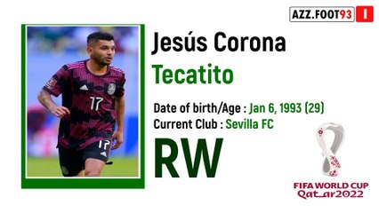 MEXICO SQUAD FIFA WORLD CUP QATAR 2022  Raúl Jiménez,Lozano Ochoa,Guardado,Corona...