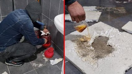Kumar baskınında polisi de şaşırtan görüntü! Tüm malzemeleri kimyasalla eritmişler