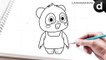 simple and cute baby bus cartoon drawing tutorial