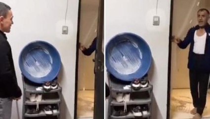 Asker genç, bir anda babasının karşısına çıkınca yürekler ağza geldi
